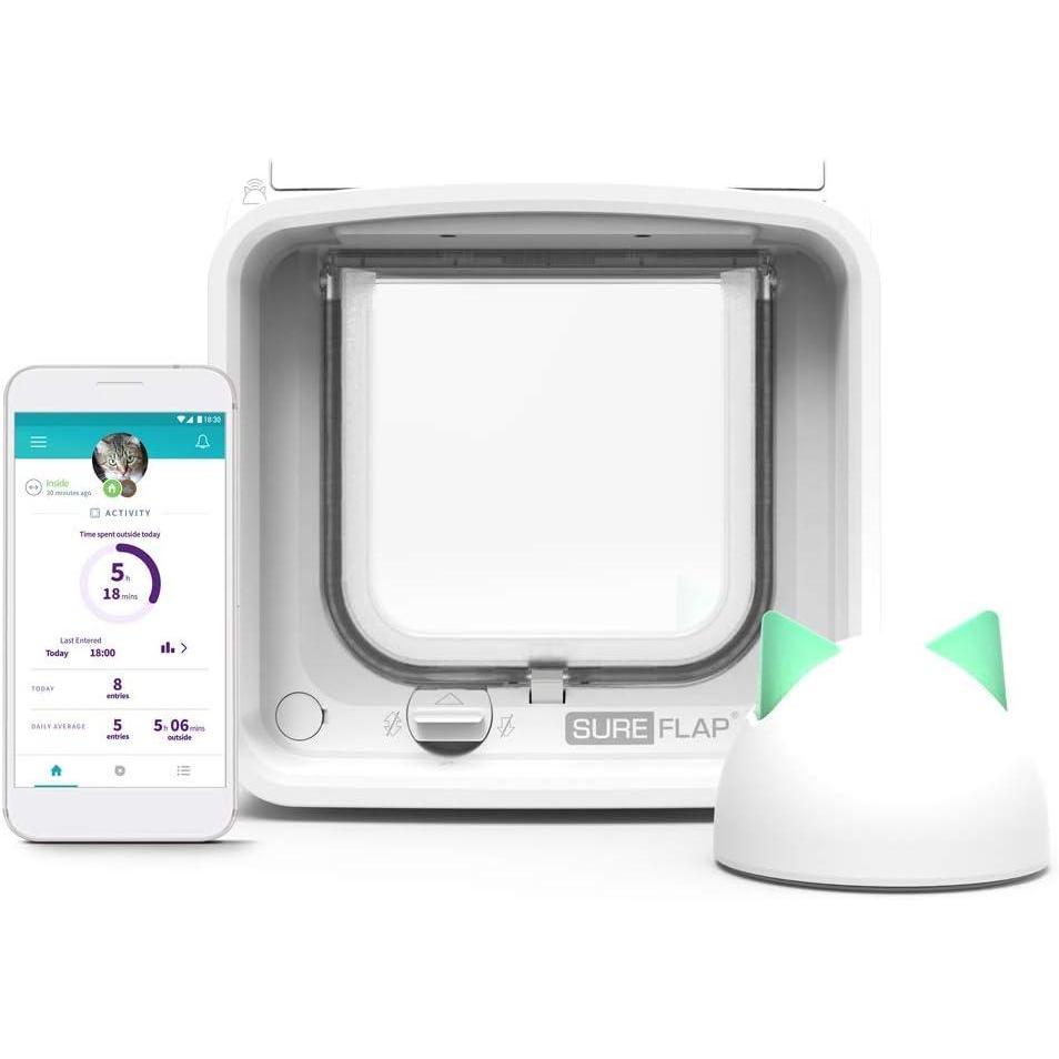 image:imageSureFlap Microchip Cat Door Connect with Hub Bundle  Door Opening The Microchip Cat Door Flap Opening is 5 58 w by 4 34 hCat Flap Connection